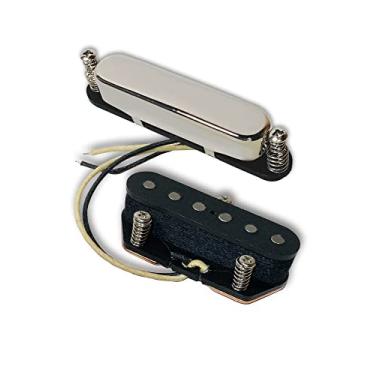 Imagem de LAMSAM Conjunto de captadores para guitarras de 6 cordas, pick ups de bobina única com 5 ímãs de Alnico, filhotes de ponte e pescoço como construção ou substituição, tom rico super responsivo, cromado