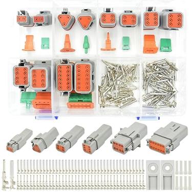 Imagem de Kit de conectores Deutsch de 116 peças, DT 2, 3, 4, 6, 8, 12 pinos, conectores elétricos IP67, à prova d'água, plugue com 40 pares, tamanho 16, contatos estampados para carro, caminhão, barco (1