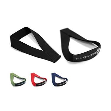 Imagem de Tiras de elevação olímpicas para levantamento de peso Gymreapers, Snatch, Clean, Powerlifting, Strongman, Deadlifts - Algodão durável com costura reforçada (par), Preto