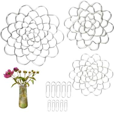 Imagem de Arranjo de flores, suporte de metal, grade floral, sapo, ferramenta, arranjo de arame, torção para vaso, hastes florais, buquês, fixação de plantas, suporte de arranjador floral, reutilizável, 3