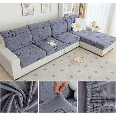 Imagem de Sofá De Estiramento Slipcover Sofá Capa Protetor De Móveis Sofá Macio Com Fundo Elástico Para Crianças, Poliéster Spandex Jacquard Tecido (C,Cinzento13)