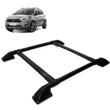 Imagem de Rack De Teto Bagageiro Ford Ka 2014 a 2021 Tubolar Preto