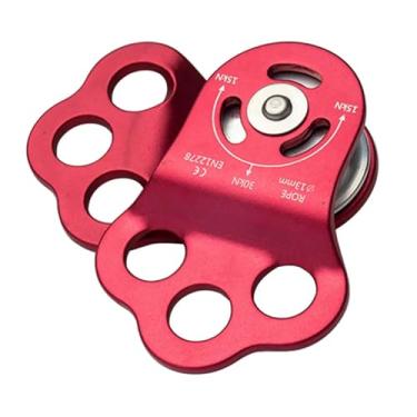 Imagem de DAGIJIRD Equipamento de resgate de polia de engate de três furos de alumínio 30KN para corda de 13 mm