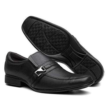 Imagem de Sapato Social masculino couro calce fácil LL 235 preto Cor:Preto;Tamanho:40;Genero:Homem