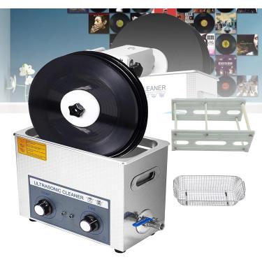 Imagem de Máquina portátil de cavitação sônica 6L, temporizador de 0-30 minutos e controle de temperatura, limpador de discos LP, lavador de discos, limpador ultrassônico de discos de vinil