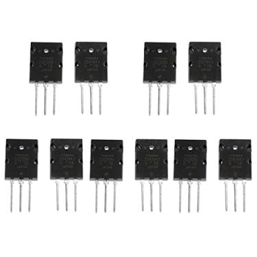 Imagem de 5 pares 2SA1943 2SC5200 Amplificador Transistor PNP NPN Alta Potência Áudio Preto Silicone Transistor TO-3PL Longa Vida útil (pacote com 10 peças)