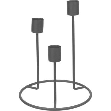 Imagem de CASTIÇAL DECORATIVO PORTA VELA HOME&CO 3 VELAS METAL 20x15x15cm PRETO