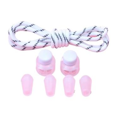 Imagem de No Tie Shoelaces Rubber Band For Shoes Round Elastic Laces Sneakers Lazy Sport Laces Without Binding Shoestrings(White black)