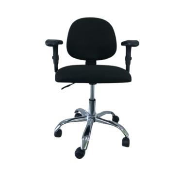 Imagem de Cadeira Executiva Laizz Ergonômica para Escritório, Com Design Sofisticado em Madeira e Tecido Preto – Conforto e Funcionalidade para Home Office e Ambientes Corporativos - Escritex