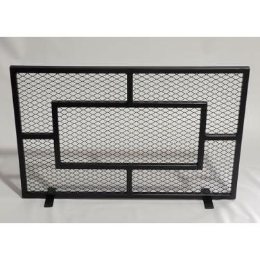 Imagem de Genérico Grade de proteção para lareira modelo 4 60x40 preto fosco ferro