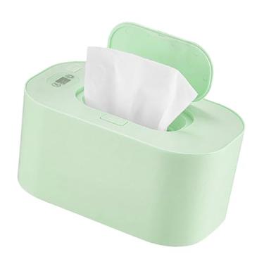 Imagem de Aquecedor portátil de lenços umedecidos para bebês Vomeko, aquecedor portátil de lenços umedecidos USB de temperatura constante para troca de fraldas (sem lenços umedecidos (Verde)