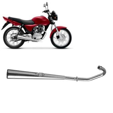 Imagem de Escapamento Titan 125 Es 2000 2001 2002 2003 Original Cromo - MA Motos
