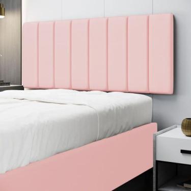 Imagem de Painel Nashira 140 Couro Aradecor, Rosa Bebê, CASAL PADRãO