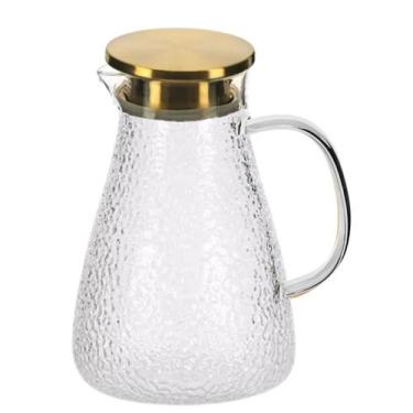 Imagem de Jarra Vidro 1,8lts Tampa Dourada Suco,Agua, Refrigerantes - Casa Canto