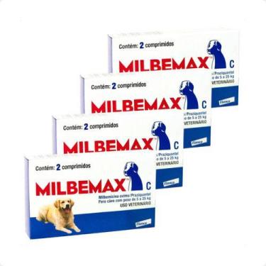 Imagem de 4 Vermifugo Milbemax Para Cães De 5 A 25kg C/ 2 Comprimidos - Elanco
