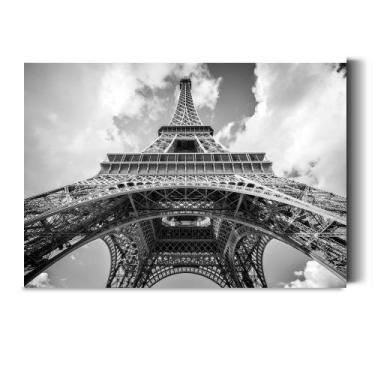 Imagem de Tela Quadro Decorativo p para Sala Quarto Torre Eiffel Preto e Branco 