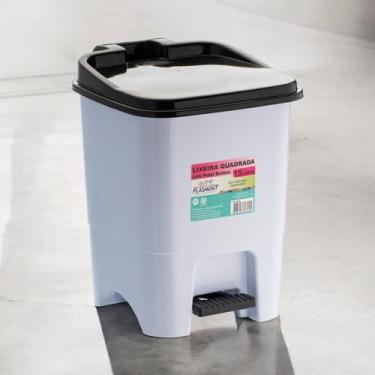 Imagem de Lixeira Plástica De 15 Litros Resistente Para Banheiro Cozinha - gw de