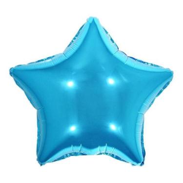 Imagem de Balão Metalizado Forma De Estrela Festa Namorados 46Cm Azul - Rio Tiju