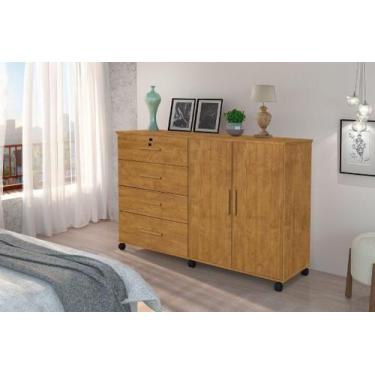 Imagem de Cômoda / Multiuso BR Com Rodízios Cor Ipê - SM
