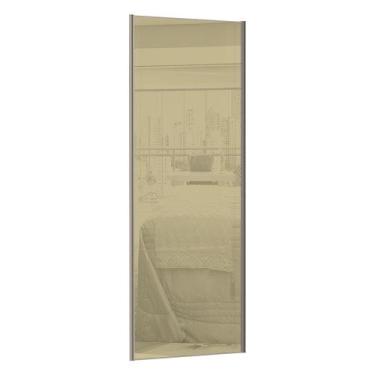 Imagem de Porta de Correr 80cm com Vidro Reflecta e Puxador Champagne com Kit Fe