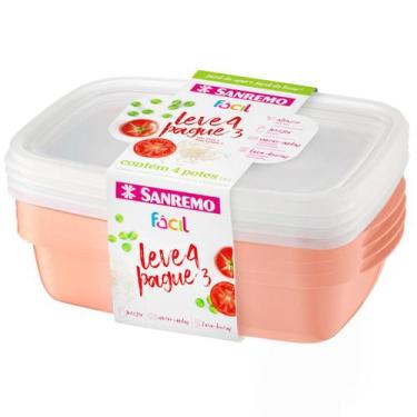 Imagem de Kit 4 Potes Plástico 1,8L Pague 3 e Leve 4 Alimentos Praticos Economic
