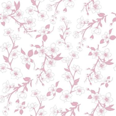 Imagem de Papel De Parede Adesivo Lavável sala Planta Floral Delicado 10m - Deli