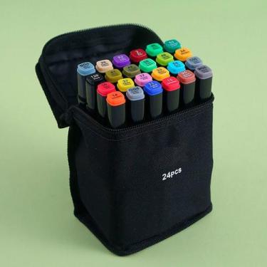 Imagem de Kit Canetas Coloridas 24 Unidades Desenho Escolar e Office - RELET