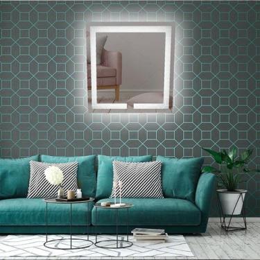 Imagem de Espelho quadrado jateado iluminado com led frio 60x60cm TOUCH - Woodgl