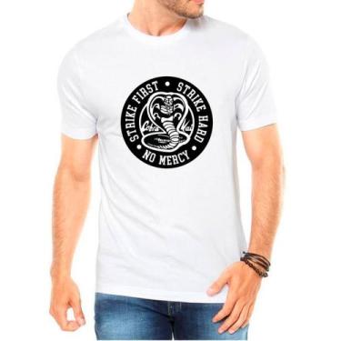 Imagem de Camiseta Masculina Branca Cobra Kai 02 - DESIGN CAMISETAS, Branco, GG