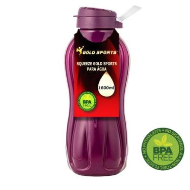Imagem de Garrafa Squeeze Gold Sports Resistente - BPA FREE 1600ml, Vinho, Uniss
