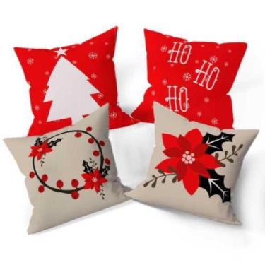Imagem de Kit 4 Capas de Almofadas Natalinas Decoração - Gabi Flor Confecções, N