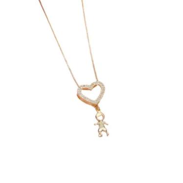 Imagem de Colar Cravejado Menino Futebool Luxo Semi Joias Banho Ouro - Crislu Se