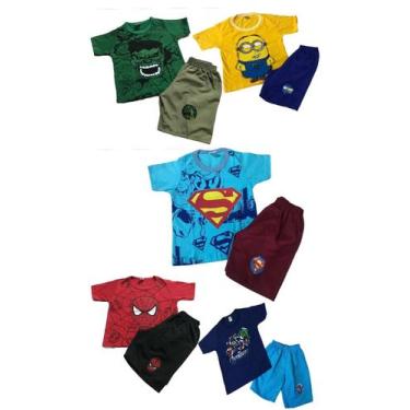Imagem de Conjunto infantil meninos verão kit com 2 - KIDS, Sortidos, 4 