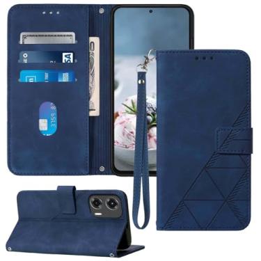 Imagem de Moment Dextrad Capa carteira para Moto G Stylus 5G 2024, compartimentos para cartão, alça de pulso, proteção interna de TPU, capa flip de couro PU com suporte para Moto G Stylus 5G 2024 (azul)