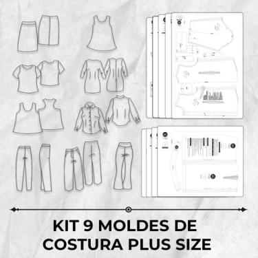 Imagem de Kit 9 moldes de costura plus size by Marlene Mukai - EDITORA CLUBE DA 