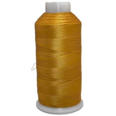 Imagem de Fio de costura de nylon colado #207 T210 914 m para ambientes externos, couro (ouro)