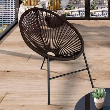 Imagem de Cadeira Acapulco Em Aço Carbono E Corda Náutica Marrom