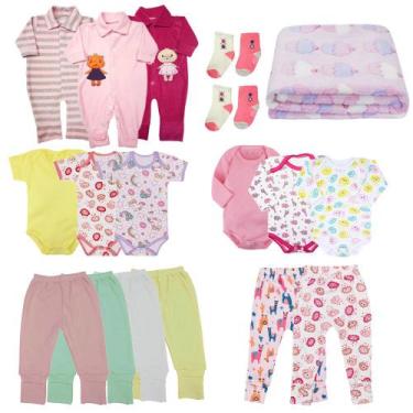 Imagem de Kit 20 Pç Roupa Bebê Com Manta Enxoval Inverno Menina Menino - Koala B