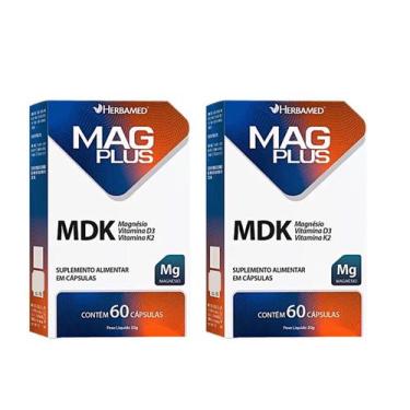 Imagem de Kit 2 Mag Plus Mdk Magnésio Vit D3 E Vit K2 60 Caps Herbamed