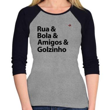 Imagem de Baby Look Raglan Rua & Bola & Amigos & Golzinho Manga 3/4 - Foca na Mo
