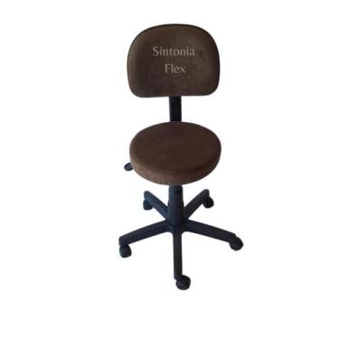 Imagem de Cadeira mocho com encosto secretaria - base com rodízio - regulagem de