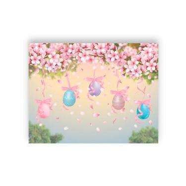 Imagem de Fundo Fotográfico 1,55 X 1,20 - Ovos de Páscoa Flores e Fitas 028 - Vi