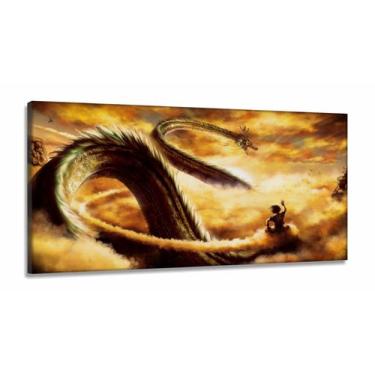 Imagem de Quadro Dragon Ball Z Goku Super Sayajin em Mosaico em Tecido Canvas 13