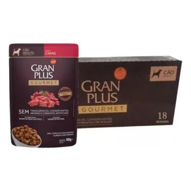 Imagem de Gran plus sache caes ad carne cx18unid de 100g 