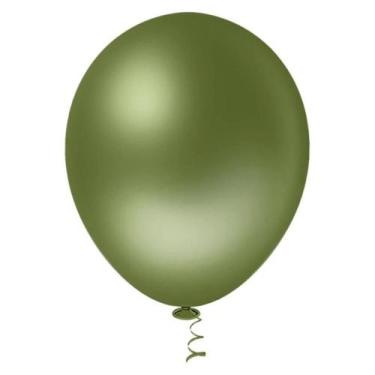 Imagem de Balão Látex Redondo 5 Verde Militar 50 Un - Pic Pic