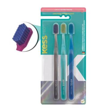 Imagem de Escova Dental Kess Pro Extra Macias C/3 Cores Sortidas Cód.2109 - BELL