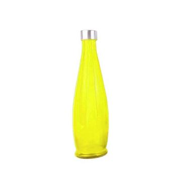 Imagem de Garrafa de vidro acqua c/ tampa inox  água suco amarelo - tuut