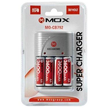 Imagem de Carregador de Pilhas Mox Cb792 Com 4 Pilhas AA de 3600mah