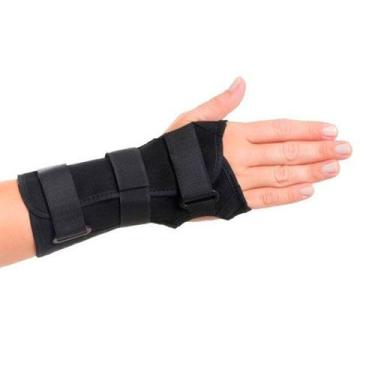 Imagem de Órtese Curta Para Punho com Tala Bilateral Preta Mercur, GG