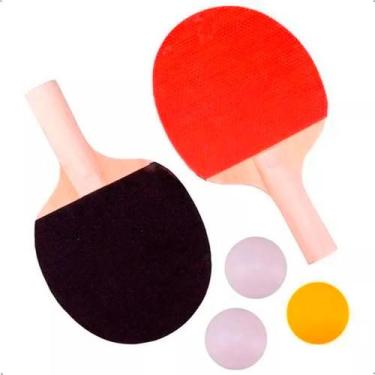 Imagem de Kit Ping Pong Tênis De Mesa Com 2 Raquetes + 3 Bolinhas - Monaliza
